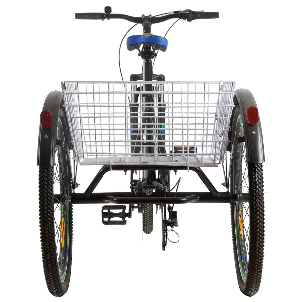 FICISOG Adult Tricycle 7-Speed 3-Wheel Cruiser Bike with Cargo Basket M232