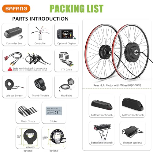 BAFANG Ebike Conversion Kit 48V 500W 750W Rear Hub Motor for 20" 26" 27.5" 700C Bike A49859