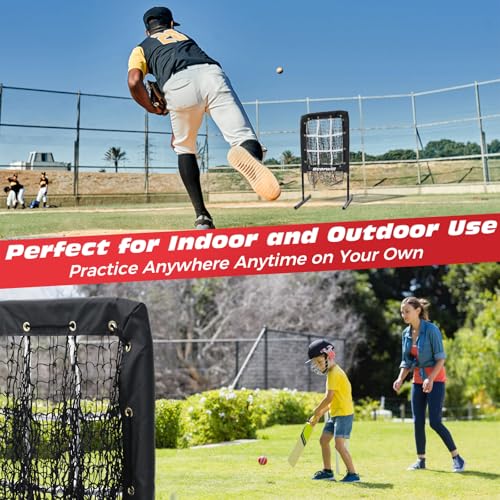 9 Hole Baseball Softball Pitching Net with Strike Zone and Adjustable Target E4379