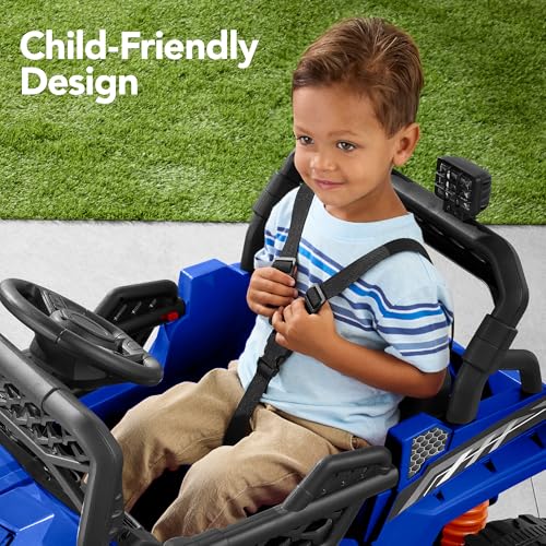 Kids 12V Electric Ride On UTV Car with Trailer, Parent Control, LED Lights, Bluetooth - Black C2735
