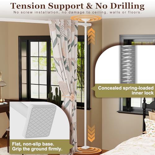 Goovilla Room Divider, Tension Curtain Rods No Drilling, Adjustable Freestanding Partition, Black I950707