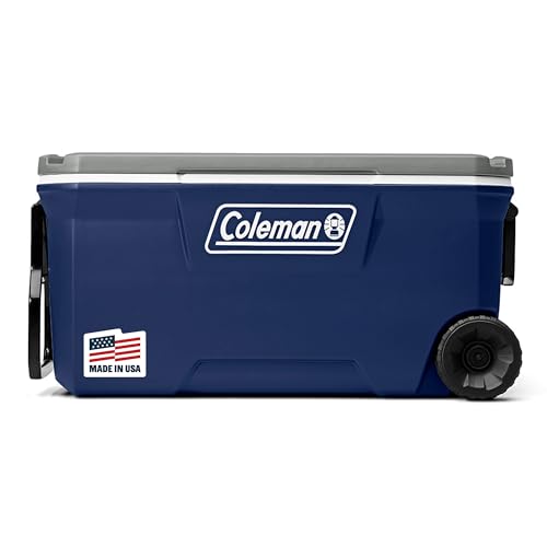 Coleman Classic Series Insulated Rolling Cooler, 65-Quart, Leak-Resistant F832