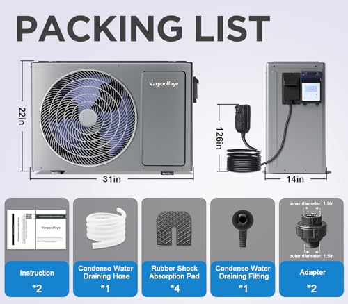 27000 BTU Electric Pool Heater for Above Ground & Inground Pools, WiFi Control, 120V U93482