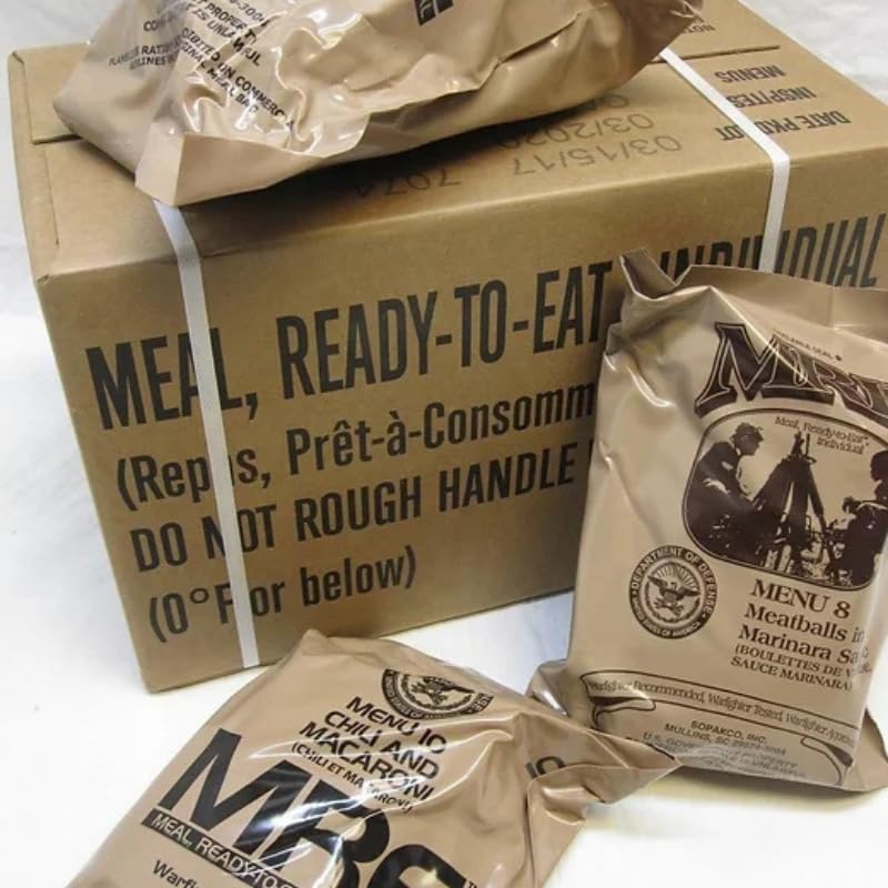 MRE meals military 2024 2025 inspection date 3 pack 1250 cals camping hiking survival N894