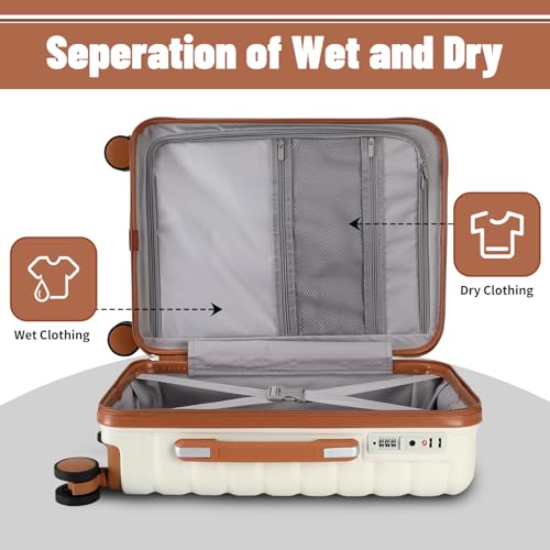 Lightweight 3-Piece Hardshell Luggage Set with Spinner Wheels & TSA Lock, Light Avocado Green B502471