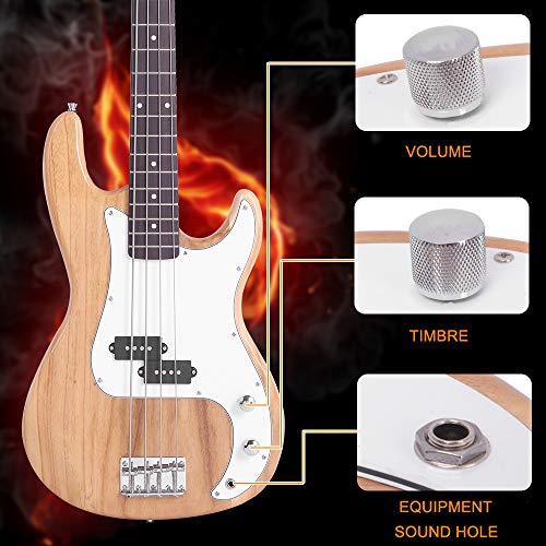 GLARRY GP Series Full Size Electric Bass Guitar 4 String Beginner Kit White V3757