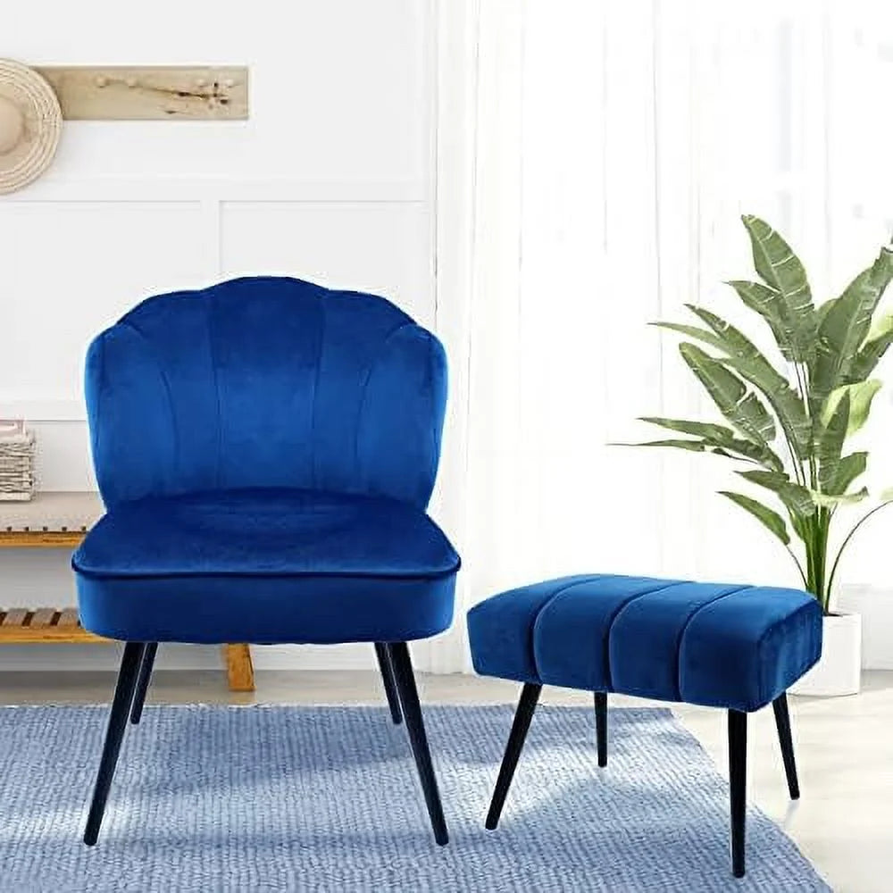 YZboomLife Velvet Accent Chair Set of 2 Tufted Wingback with Metal Legs D24143