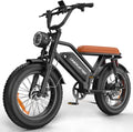 Electric Bike for Adults, 48V 18.2AH Electric Motorcycle Long Seat Electric Bicycle Full Suspension 20" Fat Tire Ebike Max 28MPH& 30-60 Miles All Terrain E-Bike for Mountains, Sand, Road (48V 500W)