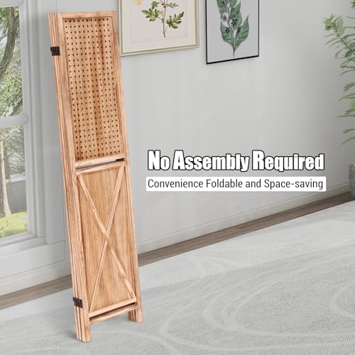 Japanese Shoji Room Divider 6 Panel Folding Wooden Screen 5.6FT I82869