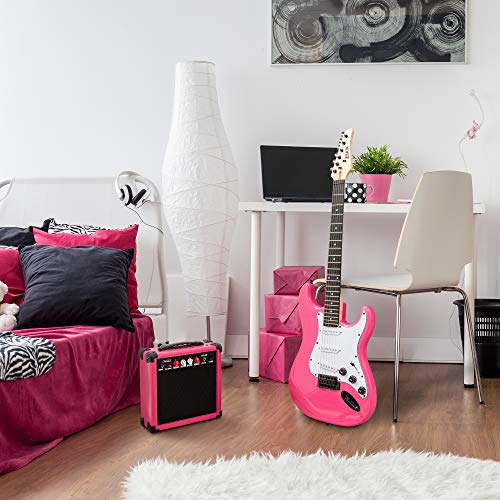 LyxPro Electric Guitar 39" Beginner Starter Kit with 20W Amp, Black B69338