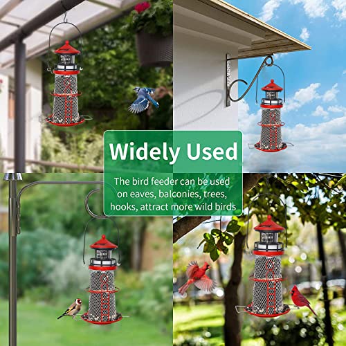 Solar Bird Feeder Lighthouse with Rotating LED Light, Blue G1024