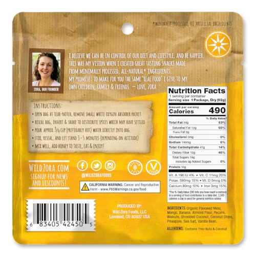 Wild Zora Paleo Freeze Dried Meals for Backpacking & Camping, Gluten Free, Variety 7-Pack C34212