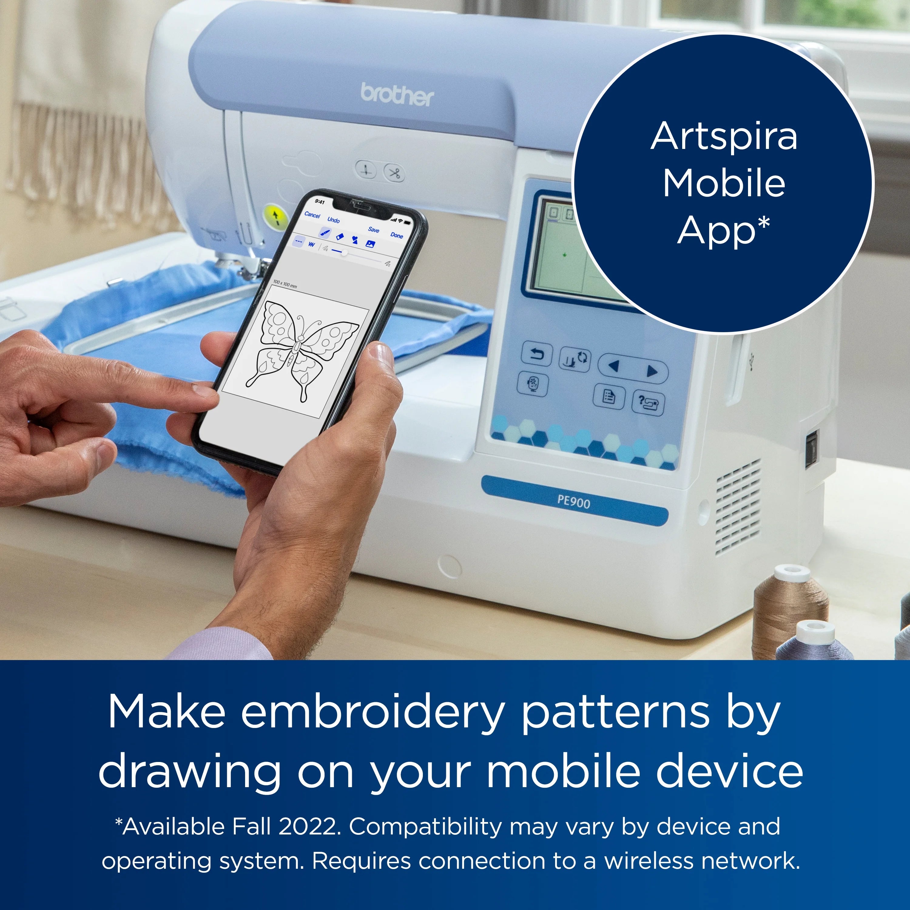 Brother PE900 Embroidery Machine with Wireless Connectivity Z2924
