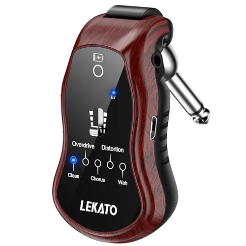 LEKATO Guitar Headphone Amp for Electric Guitar & Bass, Rechargeable with 5 Effects E363