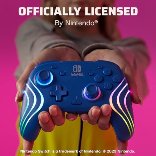 PDP Afterglow Wave Wireless RGB Gaming Controller for Nintendo Switch, Black I1528