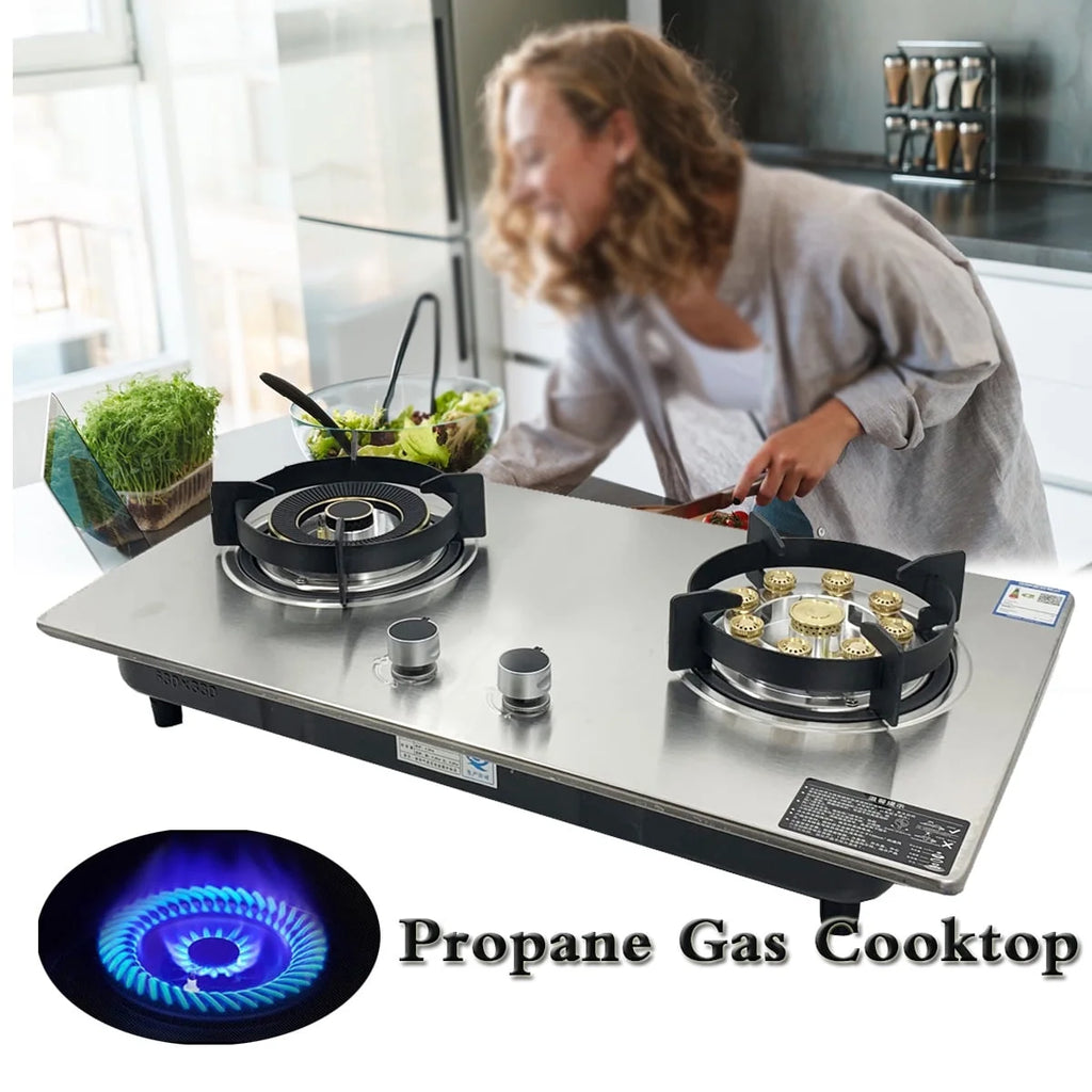 28'' Stainless Built-in Propane Gas Stove Double Burner S57899