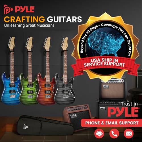 Pyle Electric Guitar Kit with Amp, 39" Blue M5028
