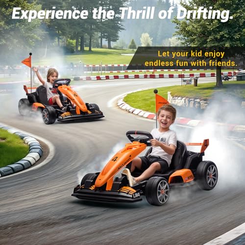 McLaren Licensed Electric Drift Kart for Kids Ages 6+, 400W, 24V Orange I986787