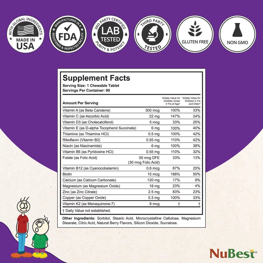 NuBest Tall 10+ & NuBest Tall Kidz Chewable Tablets Bundle F478746