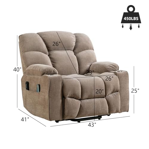 CANMOV Oversized Power Lift Recliner Chair for Elderly, Dual Motor, Brown C110