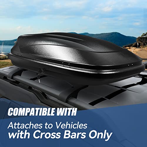 Auto Dynasty Hard Shell Roof Top Car Storage Cargo Carrier, Glossy Black L344