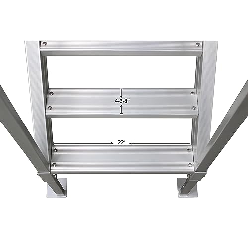 Extreme Max 3005.3843 Universal Mount Aluminum Dock Stair 4-Step X6977