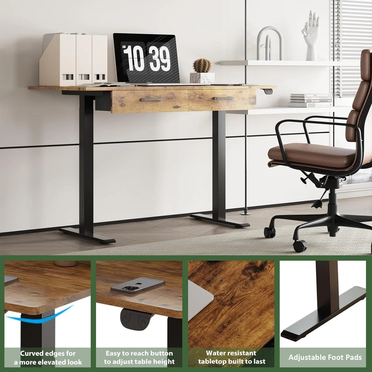 45" Electric Standing Desk with 2 Drawers X510546