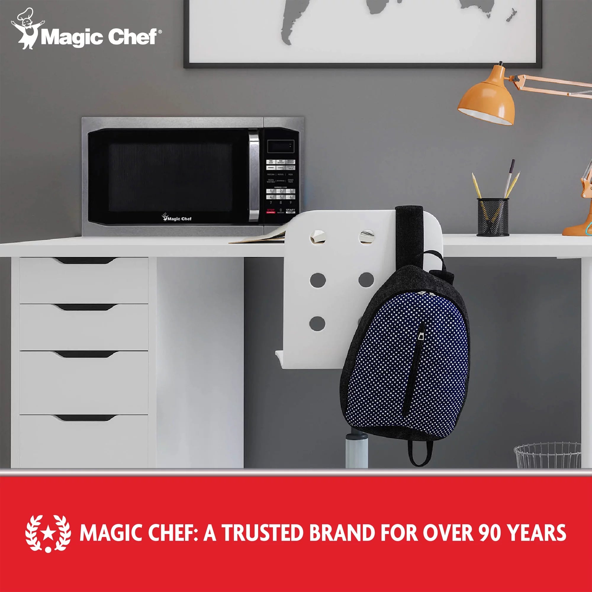 Magic Chef 1.6 Cu. Ft. Digital Countertop Microwave, Stainless Steel B4156