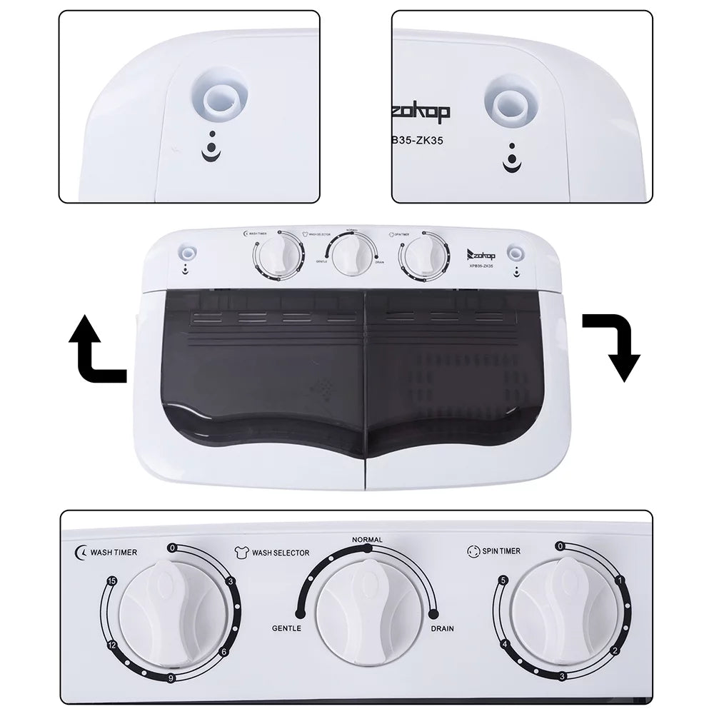 Compact Washer and Spinner Combo for Apartment, Dorm, RV A462