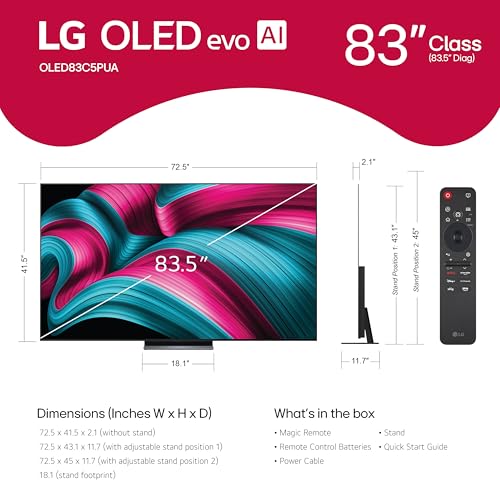 LG 65-Inch Class OLED evo AI 4K C5 Series Smart TV D17114