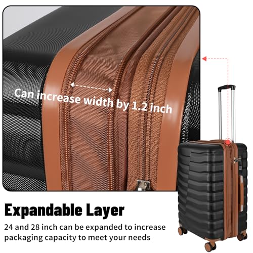 Lightweight 3-Piece Hardshell Luggage Set with Spinner Wheels & TSA Lock, Light Avocado Green B502471