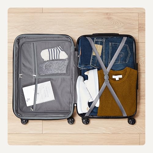 Amazon Basics 21" Hardside Carry-On Luggage with Wheels, Expandable, Black L489