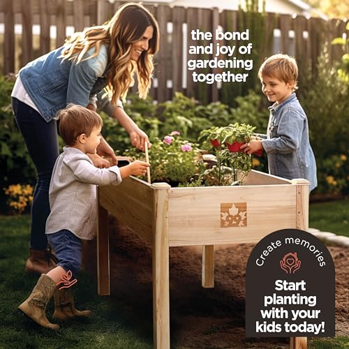 Raised Garden Bed with Legs 48x24x30 Natural Cedar Wood Elevated Planter Box O940090