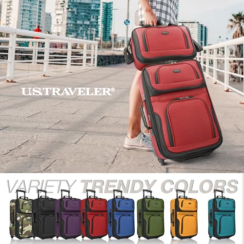 U.S. Traveler Rio Expandable Carry-on Luggage, Orange R95197