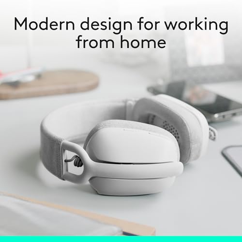 Logitech Zone Vibe 100 Wireless Over Ear Headset with Noise Canceling Microphone, Off White A852