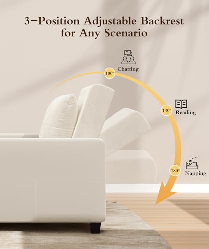 3 in 1 Convertible Sleeper Chair Sofa Bed with Adjustable Backrest, Blue M92497