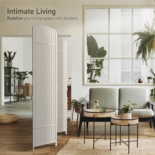 Sorbus 8-Panel Black Room Divider, 6 ft Tall Folding Privacy Screen T242