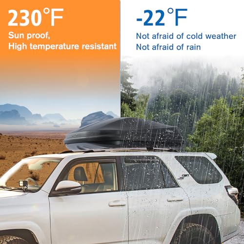 Gray Rooftop Cargo Box Carrier 13 Cubic Feet Waterproof Dual Side Opening R15660