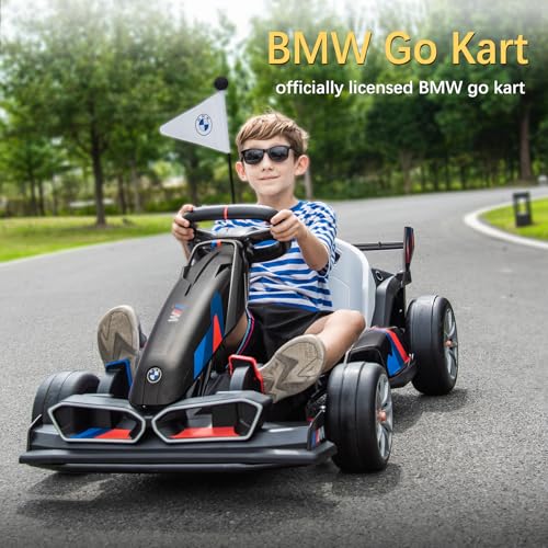 Licensed BMW 36V Electric Drift Go Kart for Kids, 7.5 MPH, White M530400