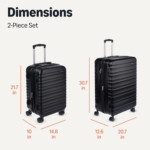 Amazon Basics 21" Hardside Carry-On Luggage with Wheels, Expandable, Black L489