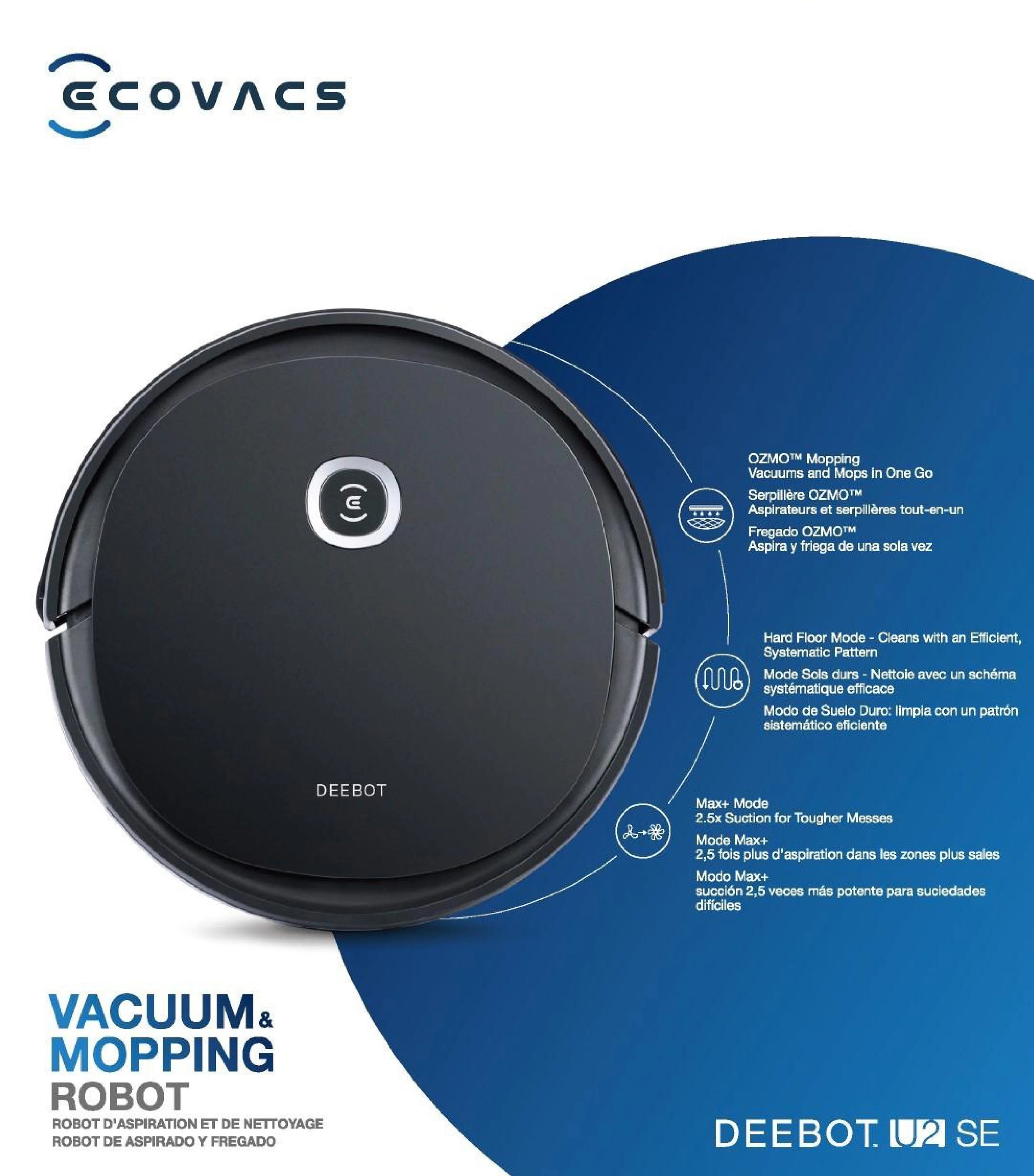 ECOVACS DEEBOT U2SE Robot Vacuum and Mop with WiFi Q525079