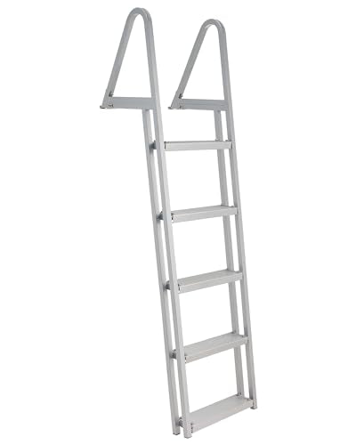 CO-Z 3 Step Removable Dock Ladder for Pontoon Boat, Aluminum Swim Ladder with Nonslip Tread O80708