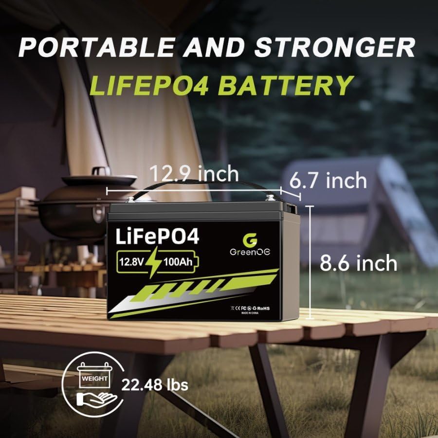 12V 100Ah LiFePO4 Battery Group 31 with Built-in 100A BMS U8702