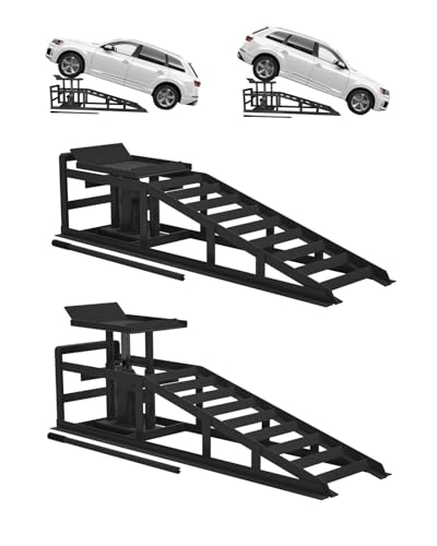 Hydraulic Car Ramps, 4-Position Adjustment, 5T Capacity, Low Profile I6327