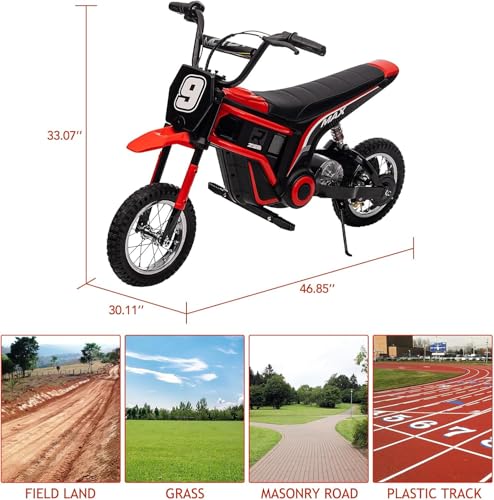24V 350W Kids Electric Dirt Bike, 3-Speed, Off-Road Ride-On Motorcycle S465