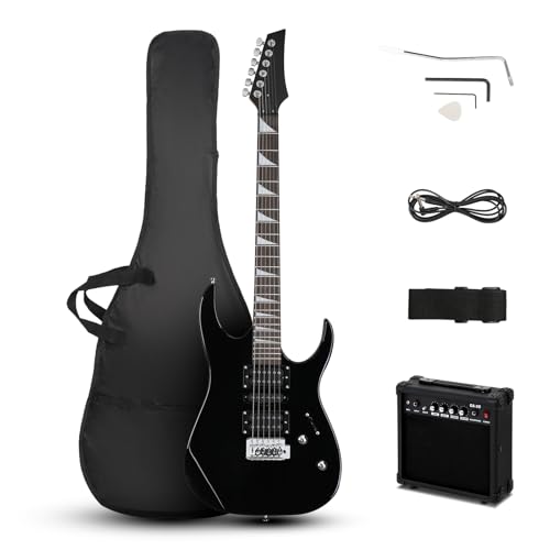 Ktaxon 39" Electric Guitar Starter Kit with 20W Amp, Matte Black H32428