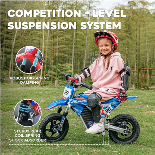 AIII Electric Dirt Bike for Kids 3-7, 12-Inch Off-Road Tires, Red X89100