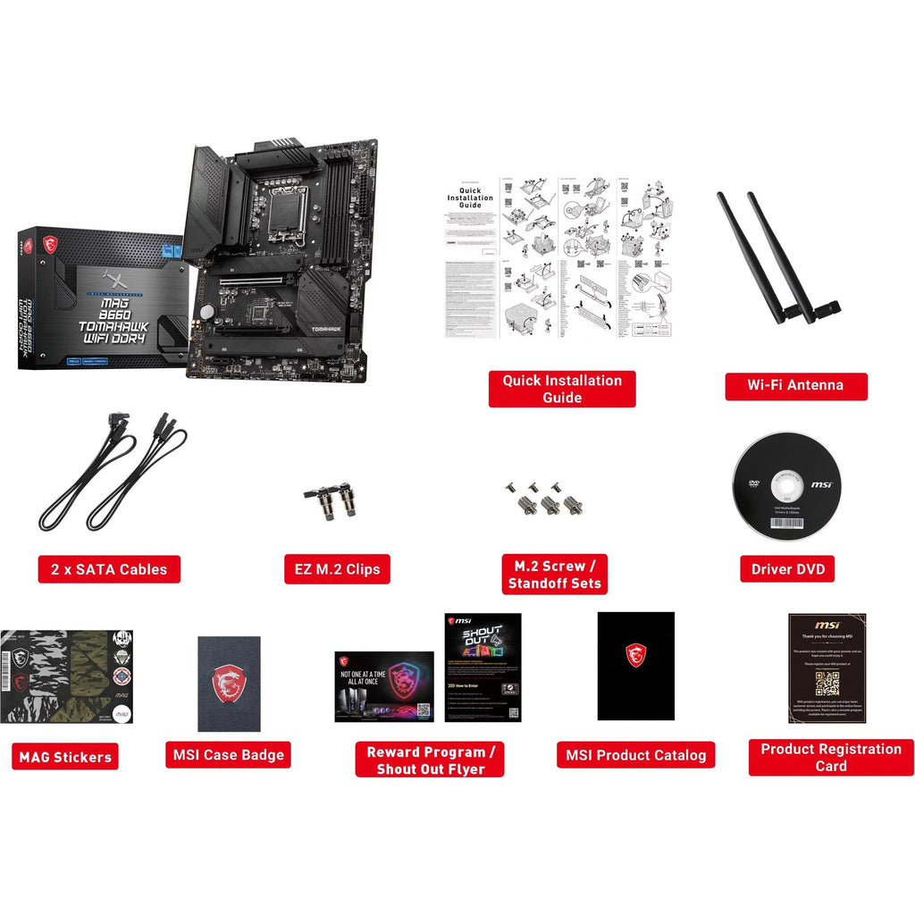 MSI MAG B660 TOMAHAWK WIFI DDR4 LGA 1700 ATX Intel Motherboard U560006