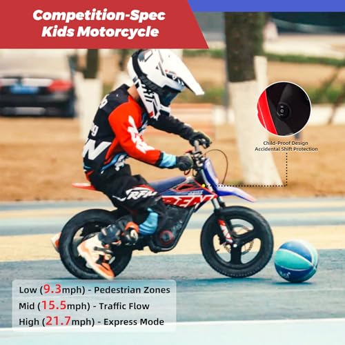 E500 36V Kids Electric Dirt Bike 700W Motor Off-Road Motorcycle for Ages 4-8 J84202