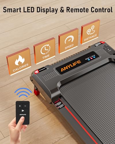 Anylife Walking Pad Treadmill, 2.5HP Portable Under Desk Treadmill with LED Display T5091